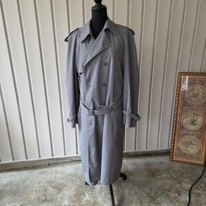 Vintage Moore's Men’s Rain Trench Coat Gray Size 42 Tall